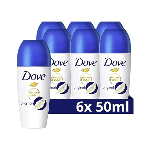Dove Advanced Care Anti-Transpirant Deo Roll-On Original 0 Prozent Alkohol Deodorant schützt 48h vor Körpergeruch und Achselnässe 50 ml 6 Stück
