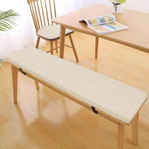 3CM Dicke Sitzauflage Sitzkissen Bank, Bankauflage Bankkissen, Waschbare Stuhlkissen Bankpolster, Gartenbank Auflage Outdoor, Sitzkissen Groß für Stuhl Boden Bürostuhl,Hellbeige, 100x40x3cm