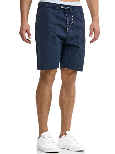 Indicode Herren Stoufville Chino Shorts mit 3 Taschen und Kordel aus 98% Baumwolle | Kurze Hose Regular Fit Bermuda Stretch Herrenshorts Short Men Pants Sommerhose für Männer Navy XXL