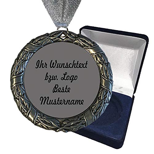 Larius Group Medaille Orden 25 Jahre zusammen BZW Wunschtext Silberhochzeit Jubilar Namenstag (mit Wunschtext UND Schachtel)