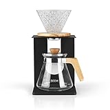 BEEM Pour Over Kaffeebereiter Set - 4 Tassen | Classic Selection | 4-teilig | Glas-Handfilter in Diamantoptik | Größe 2 | 0,5 l Glaskanne inkl. Deckel | Silikonunterlage