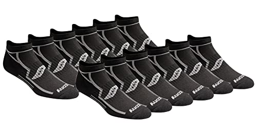 Saucony Herren Multipack Bolt Performance Comfort Fit No-Show Socken, Schwarz Sortiert (12 Paar), Shoe Size: 8-12