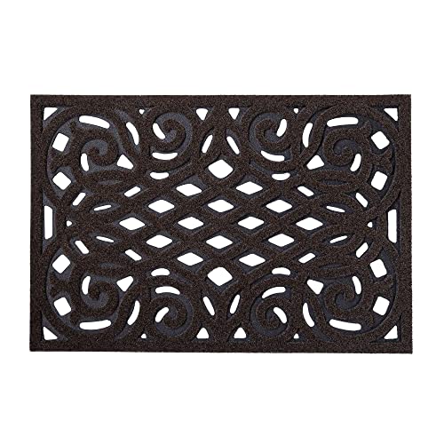 Nicoman Dekorative Fußmatte für den Außenbereich, strapazierfähig, schmutzabweisend, rutschfest, groß, 90 x 60 cm, Schokoladenbraun