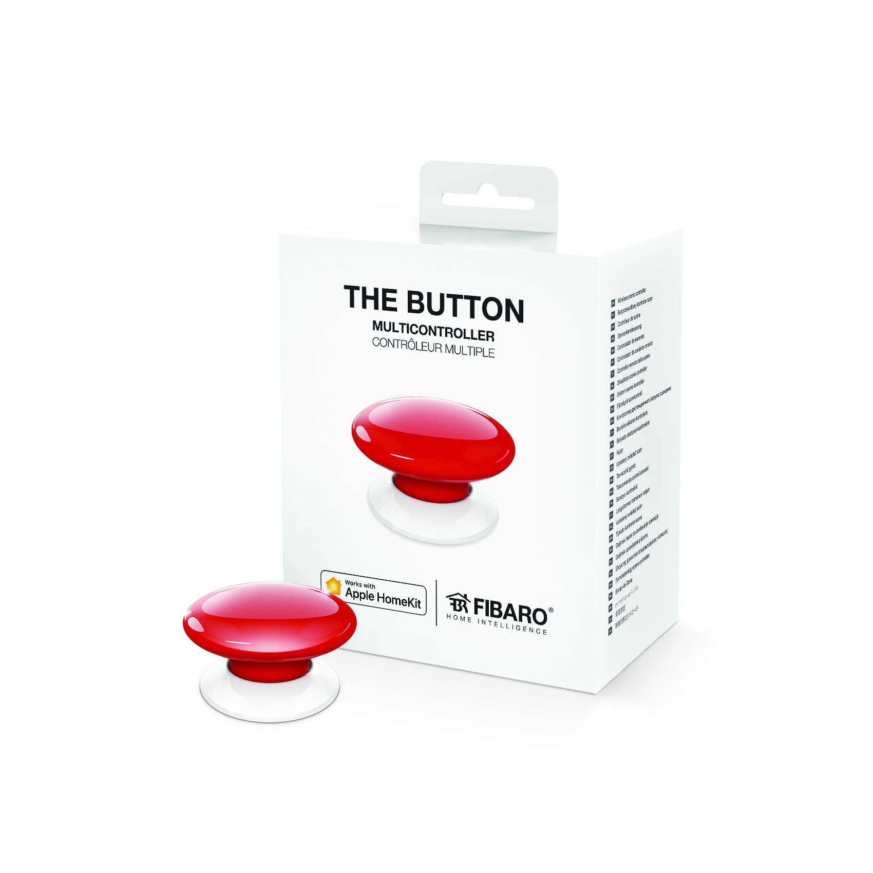 FIBARO HomeKit enabled The Button Red / iOS Bluetooth Drahtlose Tragbare Schalt-Knopf, Rot, FGBHPB-101-3