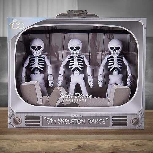 Disney100 Years of Wonder Walt Disney präsentiert Silly Symphonies Skelett Dance Sammlerstück Plüschpuppe, offiziell lizenziertes Kinderspielzeug ab 5 Jahren, exklusiv von Amazon