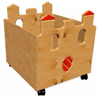 Spielzeugkiste"Palazzo" aus Holz, mit Rollen, Bio Qualität ohne Schadstoffe, direkt vom deutschen Hersteller online kaufen (geölt natur+rot)