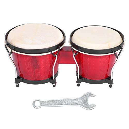 Bongo Drum, hölzernes afrikanisches Bongos Drum Wood Percussion Instrument Frühes Lernen Rhythmus Spielzeug für Kinder Erwachsene Anfänger