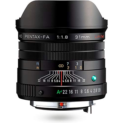 HD PENTAX-FA 31mmF1.8 Limited Schwarz – Weitwinkelobjektiv mit leistungsstarker HD-Vergütung, für das PENTAX K-System mit 35 mm Vollformat Sensor