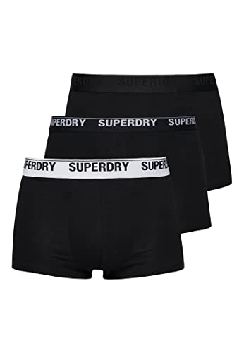 Superdry Boxershorts Dreierpack Trunk Multi Triple Pack Black Mix Schwarz, Größe:XL
