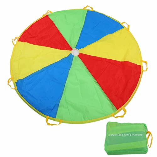 Weikeya Schwungtuch,Fallschirm Regenbogen Farben Design Polyester Tuch Kinder Spielen Indoor Outdoor stundenlanges Spiel und Unterhaltung(Regenbogen)