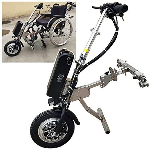 Rollstuhl-Zugvorrichtung, 500-W-Elektro-Handrad-Rollstuhlaufsatz, Elektrorollstuhl-Umbausatz mit Frontlicht und Stoßdämpfersystem, 48-V-15-Ah-/17-Ah-Akku, 3-Gang,B17Ah