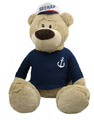 Inware 7764 - Kuscheltier Bär, Seebär, beige, sitzend 35 cm, Teddy, Teddybär, Schmusetier, Plüschtier