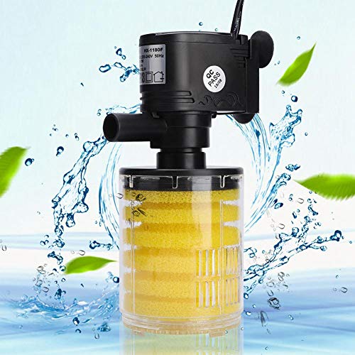 Luftpumpe für Aquarium, leise, 3-in-1, Sauerstoffbelüfter, Filtraiton mit Luft-Diffusor, Stein für Aquarium, Fischtank