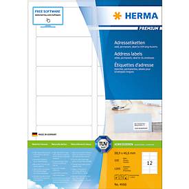 Herma Premium-Adressetiketten Nr. 4666 auf DIN A4-Blättern, 1200 Etiketten, 100 Bogen