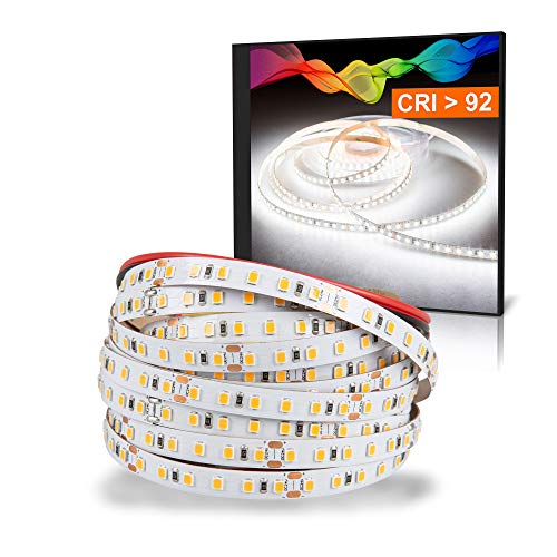 Mextronic LED Streifen LED Band LED Strip 2835 Kaltweiß (5700k) CRI 92 72W 5 Meter 24V IP20