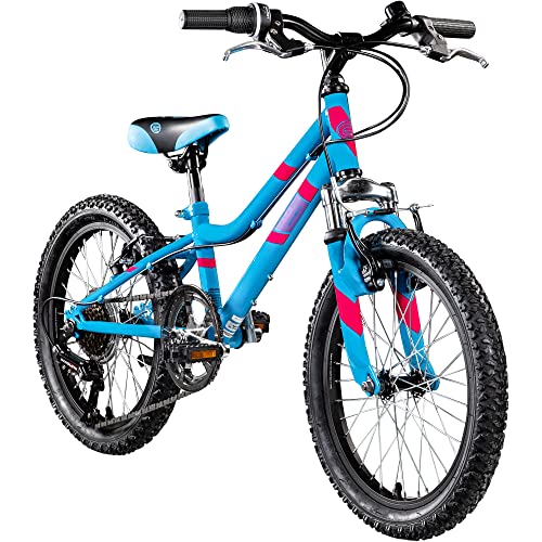 Galano GA20 Kinder Fahrrad ab 115-130cm oder 5 Jahre 7 Gang Mountainbike 18 Zoll für Mädchen oder Jungen Kinderfahrrad Hardtail MTB vorne gefedert, leicht (22 cm, blau)