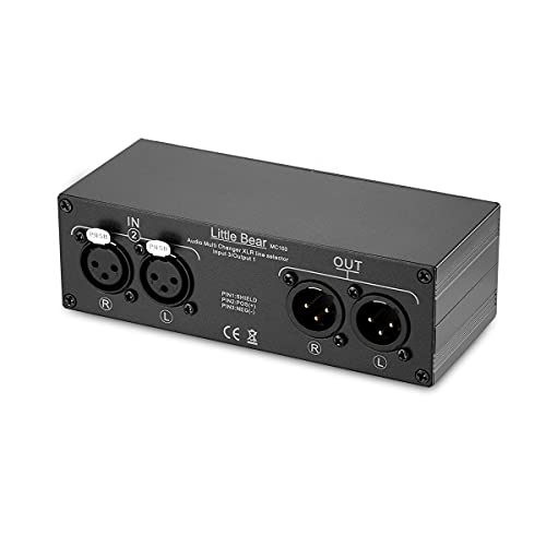 Nobsound Little Bear 3(1)-IN-1(3)-Out XLR Balance Stereo Audio Switcher Passive Selector Splitter Box
