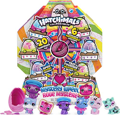 Hatchimals 6059964, Cat Crazy Mystery Wheel with Surprises to Open, for Kids Aged 5 and Up CollEGGtibles Katzenrad mit 20 Überraschungen zum Öffnen, für Kinder ab 5 Jahren, grau