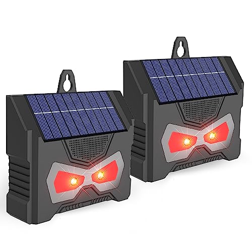 Repellente per animali,2 Stück Tiervertreiber solarbetrieben,Solar Raubtierkontrollleuchten,blinkende LED-Lichter,Fuchsschreck für Gärten,