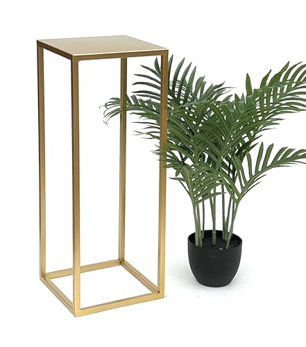 DanDiBo Blumenhocker Metall Gold Eckig Blumenständer Beistelltisch 96506 Blumensäule Modern Pflanzenständer Pflanzenhocker (60 cm)