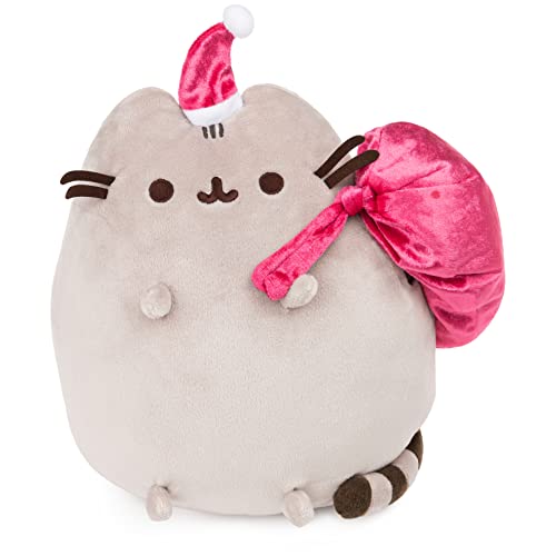 GUND Santa Claws Pusheen Holiday Plüschtier-Katze, Grau und Rosa, 24,1 cm