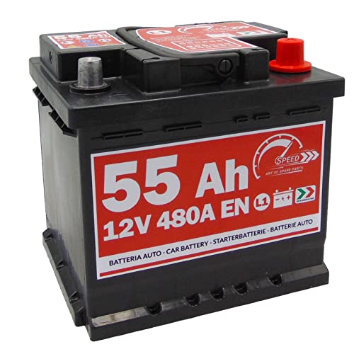 Batterie Auto Original Speed by SMC Code 7903430 L155 12 V 55 Ah 480 A en mit Pluspol RECHTS
