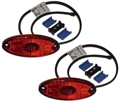 FKAnhängerteile 2 x Aspöck Positionsleuchte Flatpoint 2 LED Rot 0,5 m Kabel - 31-6409-007