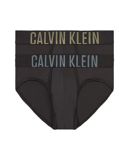 Calvin Klein Herren 2 Stück Hüftslip, B-Sleek Grey/Pistache Logos, M