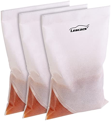 Lescars Silica Gel: Wiederverwendbarer Auto-Entfeuchter mit 100 ml Wasseraufnahme, 3er-Set (Luft und Autoentfeuchter, Luftentfeuchter für Autos, Windschutzscheibe)