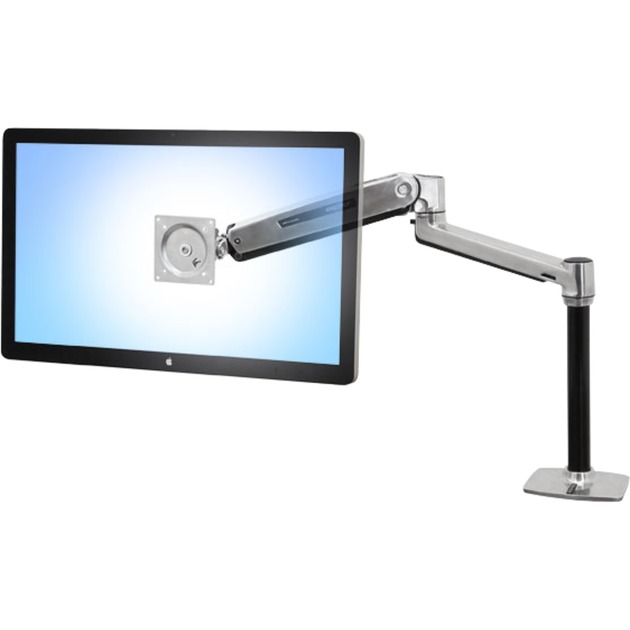 Ergotron LX HD Sit-Stand Desk Mount LCD Arm - Tischhalterung für LCD-Display - verriegelbar - Aluminium - Polished Aluminum - Bildschirmgröße: bis zu 116,8 cm (bis zu 116,80cm (46) )