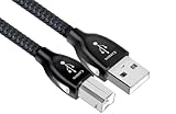 AudioQuest 3 m Carbon USB A-B – USB-Kabel (3 m, USB A, USB B, 2.0, männlich/männlich, schwarz)