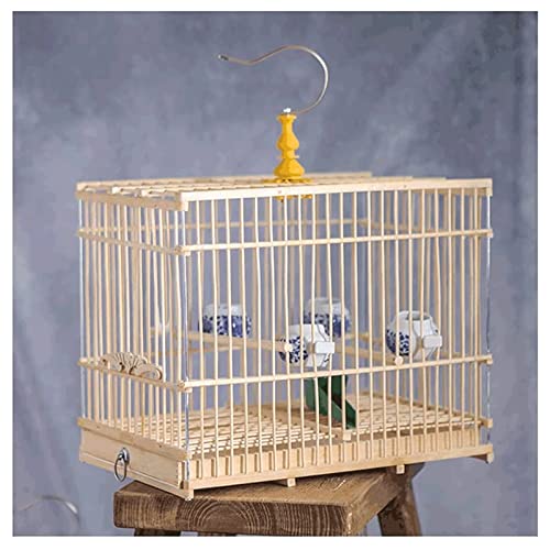 Vogelhaus Quadratischer Vogelkäfig mit Rollständer, leicht zu reinigender Vogelkäfig mit abnehmbarem Tablett, Vintage-Flug-Vogelkäfig für kleine Vögel Heimtiercenter