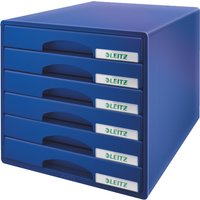 LEITZ Schubladenbox Plus, 6 Schübe, blau