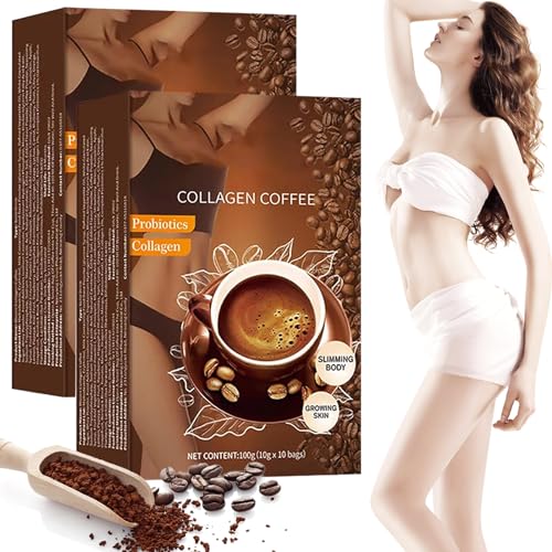 Coffee Collagen from Japan, 100% Pure & Organic Instant Coffee, Collagen Coffee Powder for Women and Men, Nutritionist Recommended, 10g per Serving (2Box/20pcs)