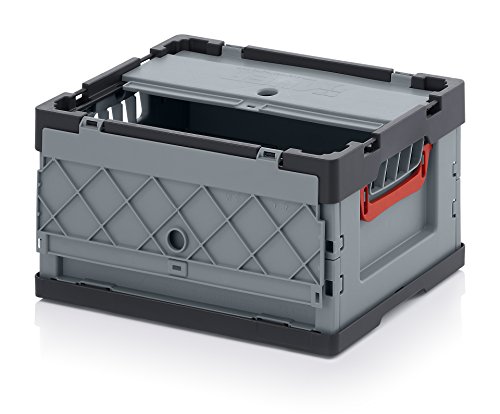 Faltbox Klappbox aus Kunststoff 40x30x22 cm mit Deckel Transportkiste Lagerbox kleine Klappkiste