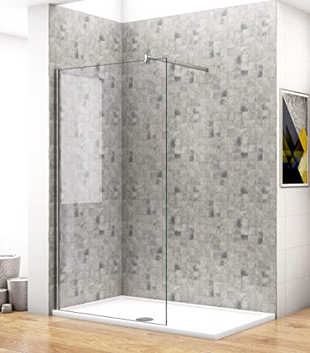 Acezanble Walk in Dusche 110x200cm Duschabtrennung Duschwand 10mm Nano Glas