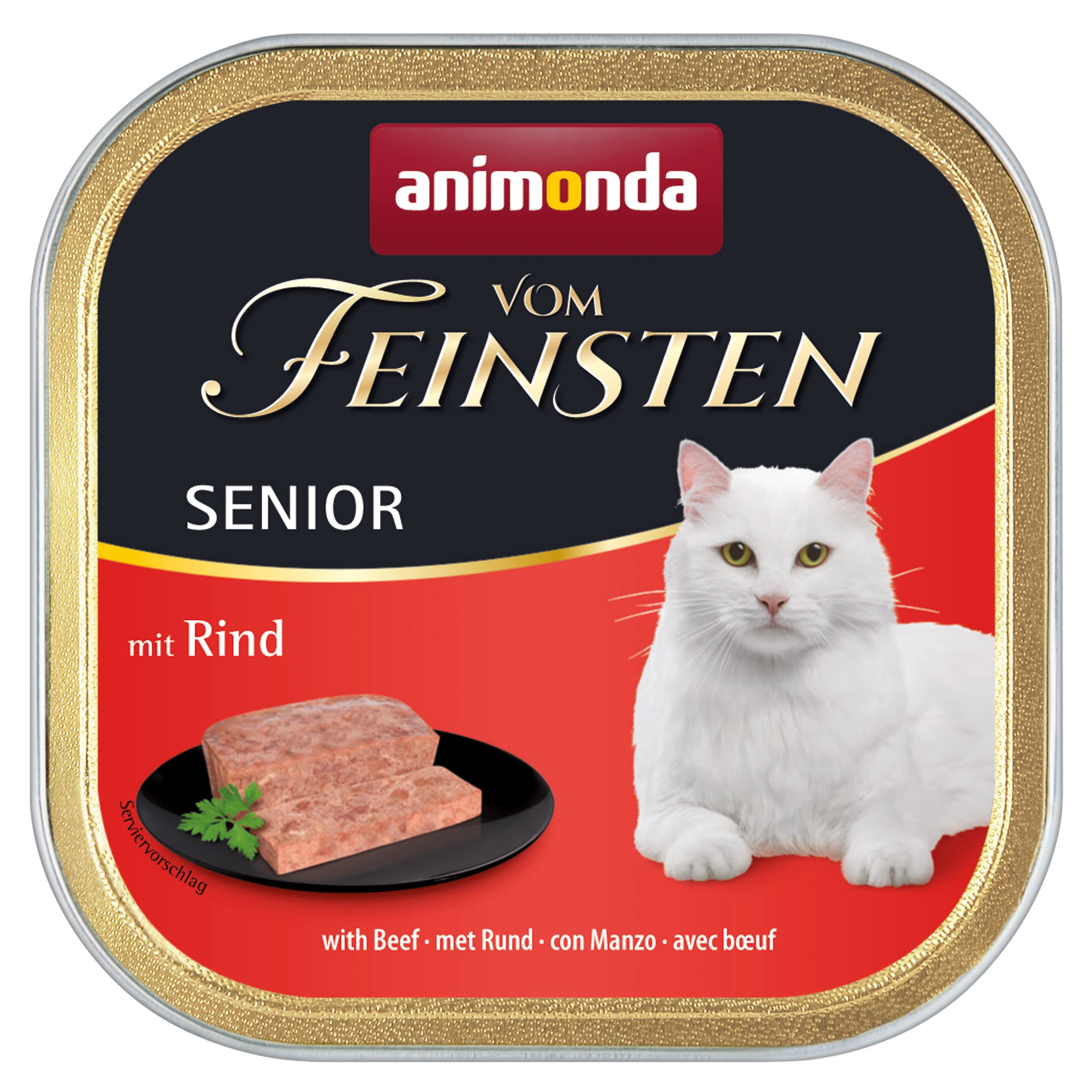 animonda Vom Feinsten Senior, Nassfutter für ältere Katzen ab 7 Jahren, mit Rind, 100 g (32er Pack)