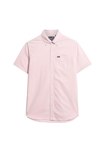 Superdry Herren Vintage Oxford S/S Shirt Hemd, City Pink, L