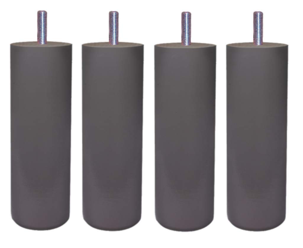 Margot Chamäleon Zylinder Set mit 4 Lattenrostfüßen, Holz, grau-Taupe, 7 x 7 x 30 cm