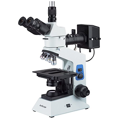 amscope me580t-pz-2l 500 40 x x Trinokular Dual-Lampe Polarisierte Metallurgie Mikroskop