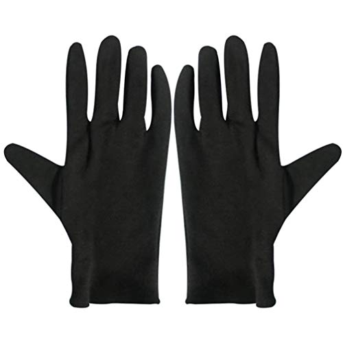 Minkissy 12 Paar Staubdichte Baumwollhandschuhe Industriearbeitshandschuhe Feuchtigkeitshandschuhe Handschutzhandschuhe für Arbeitsgröße M (Schwarz)