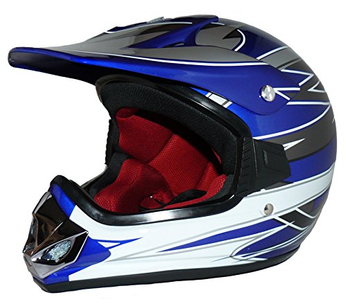 Protectwear V310-BL-XS Kindercrosshelm MaX Racing, blau glanz XS (Youth L)