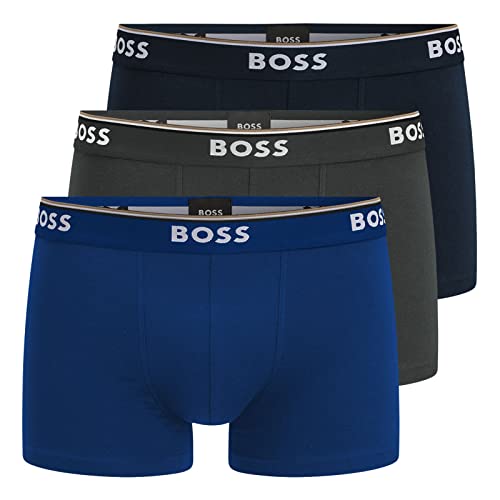 Hugo Boss Herren Boxershorts Unterhosen 10146061 3er Pack, Wäschegröße:M;Artikel:-487 open blue