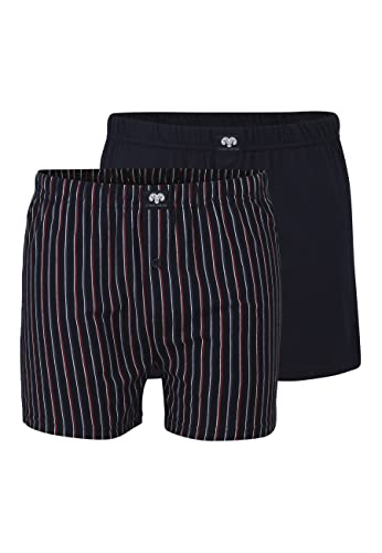 Ceceba Herren Boxershorts Shorts, 2er Pack, Blau (navy-red 2550), 6X-Large (Herstellergröße: 14)