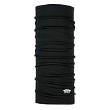 P.A.C. Merino Wool Total Black Multifunktionstuch - Merinowoll Schlauchtuch, Halstuch, Schal, Kopftuch, Unisex, 10 Anwendungsmöglichkeiten