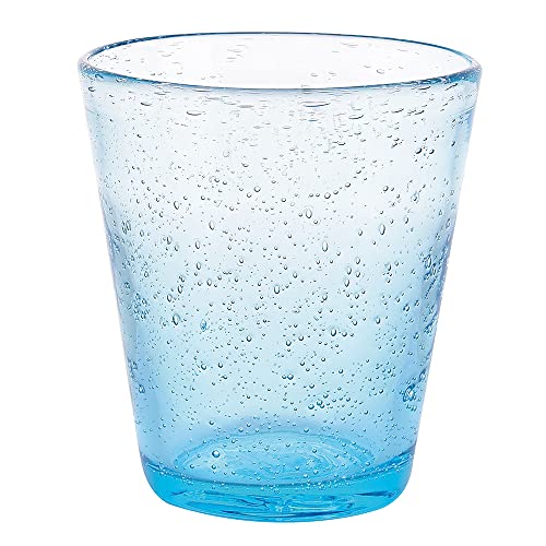 6er Set Wasserglas hellblau 330 ml aus mundgeblasenem Glas, Cancun Satin