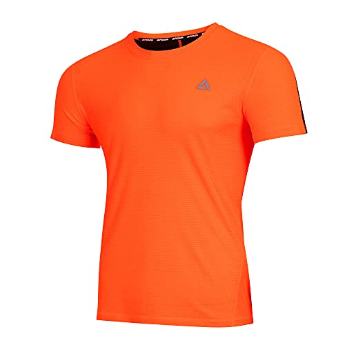 Airtracks Funktions Kurzarm Pro Line Laufshirt Running T-Shirt - orange-schwarz - L
