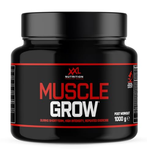 XXL Nutrition - Muscle Grow - All-in-One Supplement, Creatin, Protein, Vitamine & Mineralstoffe, Aminosäuren (BCAA), Kohlenhydrate, Kreatin, L-Glutamin und Taurin - 1000 Gramm - Kirsche