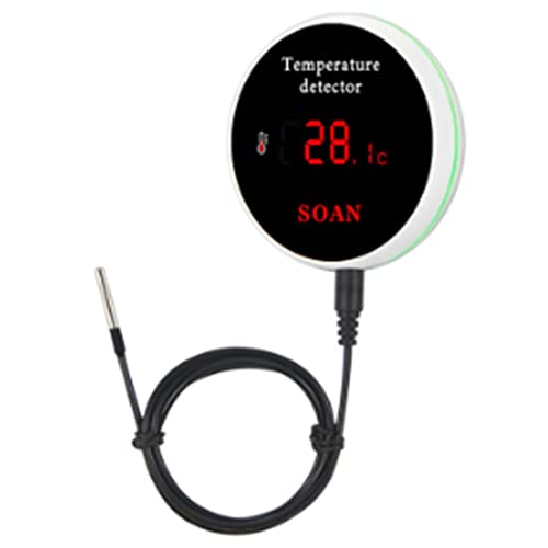 MRNHA Tuya Smart Home Wifi Temperatursensor Draht Digitales Smartlife Thermometer Raumwasser Pool Thermostat Alarm EU Stecker