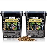 HAPPYKOI® Optimal Mix - Spezial Koi Fisch Futter Futtermix ausgewogen für Wachstum & Farbe mit Spirulina & Gammarus - 20,6 Liter (2X 10,3 Liter Eimer) Pellet Ø3 bis Ø6 mm